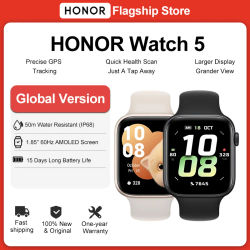 Versión Global HONOR Watch 5 Smartwatch 1,85 ''pantalla a Color AMOLED batería de 480mAh 15 días de duración de la batería 5ATM + IP68 Bluetooth 5,2