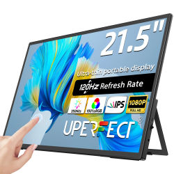 UPERFECT 21" Monitor portátil táctil FHD 120HZ 100% sRGBLarge Pantalla de juegos IPS USB-C HDMI Viaje Pantalla externa para computadoras portátiles MacBook Teléfonos Mini PC Altavoces incorporados