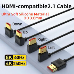 Cable compatible con HDMI 8K 2,1, 48Gbps, alta velocidad, 8K @ 60Hz, 4K @ 240Hz, para Monitor de juegos, tarjeta gráfica, PC, TV, PS5, PS4, proyector