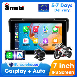 Portátil 7 "IPX7 impermeable navegación para motocicleta GPS DVR Android Auto pantalla Carplay para cámaras de Moto grabadora de vídeo Monitor BT
