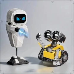 Modelo de Robot de Partículas Pequeñas Wall-E y Eve, Kit de Ensamblaje, Figura de Acción, Juguete Educativo para Niños, Coleccionable, Sin Efectos Especiales
