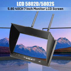 Raceband-Monitor FPV de 7 pulgadas, pantalla de vídeo con batería integrada para multicóptero FPV, pieza de cuadricóptero RC, LCD5802D, LCD5802S, 5,8G, 40 canales