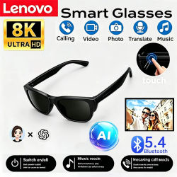 Gafas Inteligentes Lenovo con Control Táctil Remoto, 8K, IA, Bluetooth, Inalámbricas, con Cámara, Grabación, Asistente de Voz y Traductor