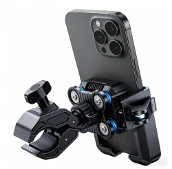 Soporte para Teléfono de Motocicleta, Compatible con Cámaras, 360° ° Soporte Giratorio para Teléfono de Bicicleta para Scooter Eléctrico, Bicicleta de Montaña y Bicicleta de Cross