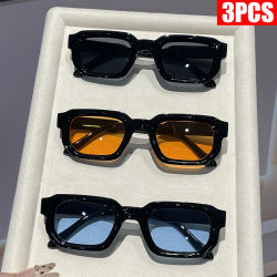 2/3PCS Gafas de sol con montura rectangular vintage para mujer, gafas de sol de diseño de marca de lujo retro a la moda, gafas de sol UV400, gafas de sol para hombre