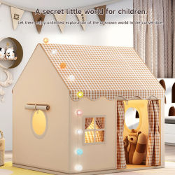Tienda de campaña infantil para uso en interiores y exteriores, casa de juegos para niños, lavable y desmontable, con luces de colores y bolas, ideal para bebés y niñas de entre 3 y 7 años.