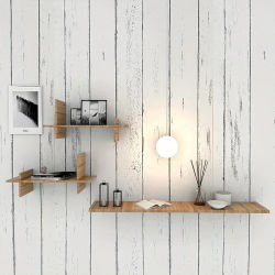 Mural de grano de madera blanco de estilo Retro, muebles de dormitorio, papel tapiz autoadhesivo, pegatinas de pared de fondo, materiales de decoración