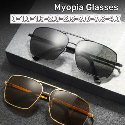 Gafas de sol para miopía, gafas para miopía con montura grande a la moda para hombre, montura de doble haz, gafas de conducción antideslumbrantes de alta definición