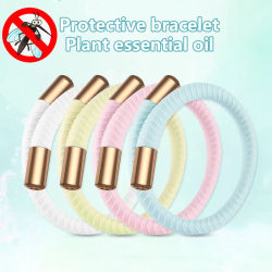 Nueva pulsera repelente de mosquitos de silicona con protección y accesorios de liberación de aceite esencial de plantas, palo de aceite esencial