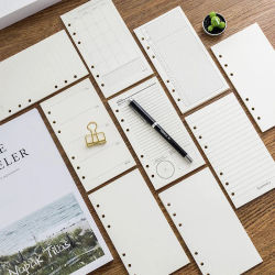 Cuaderno de hojas sueltas A6, 40 hojas, carpeta en espiral, rejilla de página interior, línea en blanco, Agenda, planificador, papelería escolar