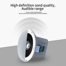 Altavoz de techo pasivo para baño, 2 pulgadas, 8 ohmios, 5 W, con orificio de 87 mm, resistente al agua, para instalar en el techo, con buena calidad de sonido, ideal para sistemas de música de fondo.