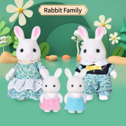 Familia de animales del bosque, muebles para casa de muñecas, dormitorio, cocina, baño, accesorios de muñecas de simulación en miniatura, juguetes DIY para niñas, 1/12