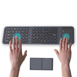 Teclado Inalámbrico Plegable JOMAA con Panel Táctil y Teclado Numérico, Bluetooth, para iPad, Teléfono, Laptop, con Clic Silencioso