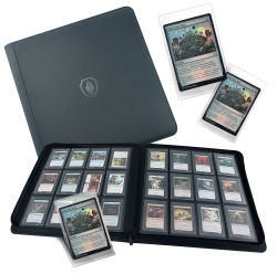 Contiene 384 Toploaders | 12 bolsillos | Bolsillos de doble cara sin aros | Carpeta de carga superior premium para tarjetas comerciales