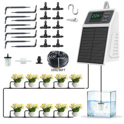 Sistema de Riego por Goteo Solar Mejorado, Suministros de Riego Automático para Plantas, para el Hogar y el Jardín, Balcón, Invernadero, Plantas Colgantes
