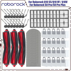Repuestos para Roborock Q10 S5 / Q10 S5+ / Q10V / Q10V+ / Q10 VF / Q10 VF+: Cepillo Principal, Filtro HEPA, Bolsa para Polvo, Accesorios para Aspiradora
