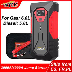 Arrancador de Coches GKFLY 2000A/3000A/4000A, Banco de Energía, Cargador de Batería para Coches de Gasolina y Diésel, Arrancador de Baterías para Automóviles