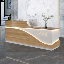 Mostrador de recepción para el hogar de belleza, escritorios de recepción de cajero de oficina simples y modernos, muebles comerciales de recepción de salón de lujo