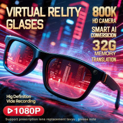 Gafas Inteligentes con IA 2026, Grabación de Video HD 1080P, Cámara, ChatGPT, Llamadas Bluetooth, 32GB ROM, Traducción de Idiomas, Música, Gafas de Sol para Hombre