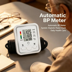 Monitor de presión arterial de brazo, tonómetro digital eléctrico, medidor automático de frecuencia cardíaca con retroiluminación, dispositivo de medición de alta precisión para el cuidado de la salud