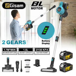 Aspiradora Eléctrica Inalámbrica Gisam de 1.5L de Gran Capacidad, 30Kpa, Recolector de Polvo, Herramientas de Limpieza para Batería Makita de 18v