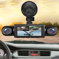 Cámara para Auto de 4 Canales con Batería, Video 1080P, Tarjeta de 32G, Vista Frontal, Trasera, Izquierda y Derecha, Monitor de Reversa para Vehículo