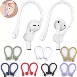 Ganchos para las orejas deportivos antipérdida de silicona soporte para la oreja para Airpods 1 2 auriculares Bluetooth cubierta para correr trotar ciclismo