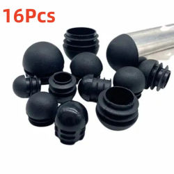 Tapón de tubo redondo de plástico, tapas de extremo de tubo de 13-38mm, cubierta antideslizante para patas de silla, cubierta antipolvo, almohadilla protectora de suelo, accesorios para muebles, 16
