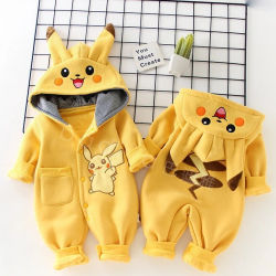 Pijamas de Dibujos Animados de Pocket Monsters para Bebés, Lindos Monos de Invierno de Manga Larga para Niños, Ropa para Bebés y Niños Pequeños, Regalo