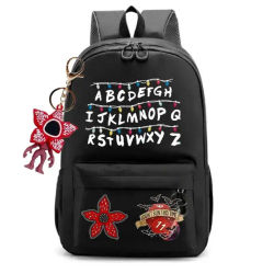 Nueva Mochila con Estampado del Alfabeto de 24 Letras, Linda Planta Carnívora de TV con Colgante, Mochila Escolar con Gran Espacio para Niños y Niñas, Regalo para el Regreso a Clases