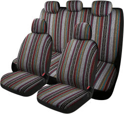Funda de asiento de coche Universal tejida con manta de sillín Baja multicolor