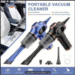 Aspiradora de mano potente portátil para electrodomésticos ABS, batería de larga duración adecuada para limpiar desechos de automóviles y hogares