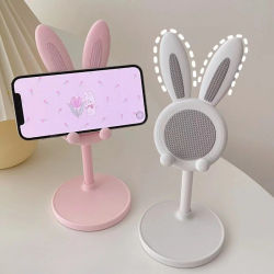 El lindo soporte para teléfono móvil Rabbit de escritorio puede levantar y ajustar los accesorios para teléfono de escritorio, soporte para teléfono, agarre para teléfono