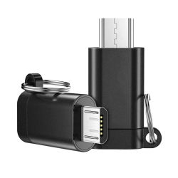 Adaptador de cable de datos y cargador de aleación de aluminio tipo C a Micro USB, convertidor de cable de datos para teléfono Xiaomi Huawei, 1/2 unidades