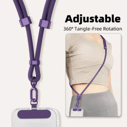 Cordón ajustable Universal para teléfono, collar cruzado, correa, funda para teléfono, cuerda colgante larga con Clip, antipérdida, duradero y resistente