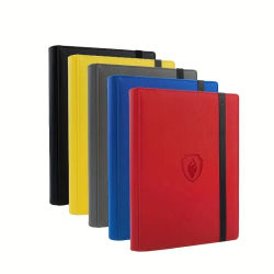Carpeta de tarjetas de 9 bolsillos, libro de portatarjetas comercial 360, carpeta de tarjetas con cremallera con cubierta de PU Premium, plegable de tarjetas de carga lateral duradera