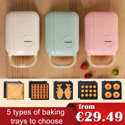 Mini máquina para hacer sándwiches, multicocinas, tostadoras, hornos eléctricos, platos calientes, pan, tortitas, gofres, rosquillas