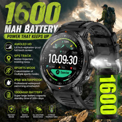 Reloj Inteligente para Hombre 2026, Batería de 1600mAh, 200 Días de Autonomía, Seguimiento de Movimiento, Linterna LED, Llamadas Bluetooth, Reloj Militar de Salud