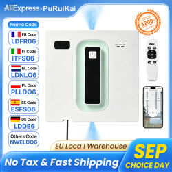 Robot Limpiacristales Automático Eléctrico PuRuiKai, con Control Remoto/Aplicación, con Transmisión de Voz y Pulverización Automática Bidireccional