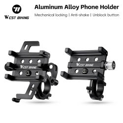 Soporte para teléfono móvil WEST BIKING, soporte para teléfono de bicicleta de liberación rápida con juego de tiras de protección antideslizantes coloridas adicionales