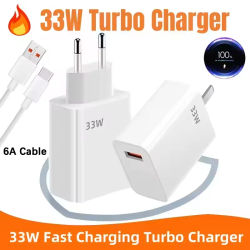 Cargador USB de 33W y Cable de datos 6A, adaptador Quick Charge3.0 para equipo general inteligente electrónico, adaptador de carga rápida