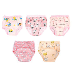 Calzoncillos de entrenamiento para bebés, con seis capas de tejido más grueso, paquete de 5 unidades, para el aprendizaje del uso del orinal, para niñas y niños de 0 a 3 años.