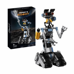 Caliente Johnny 5 Robot juguetes película clásica figuras de corto circuito abierto Robot modelo Kit de construcción decoración ladrillos de construcción conjunto caja de juguetes