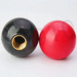 Perillas de palanca de bola de baquelita M4 ~ M16, color negro y rojo, tuercas de tornillo de latón, manijas de muebles o reemplazo de máquina herramienta