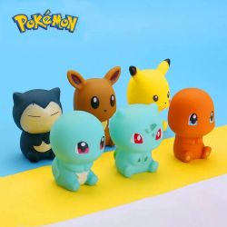 Figuras de Pokémon Pikachu para baño, ducha de baño, juguetes de baño de agua para bebés y niños, juguetes de descompresión para ducha rociadora, 6 uds.