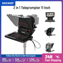 NEEWER Teleprompter 2 en 1 de 11 pulgadas con monitor para Windows MacOS compatible con espejo de pantalla Prompter portátil