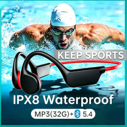 Auriculares de Conducción Ósea Inalámbricos para Natación, Deportes, IPX8, Bluetooth 5.4, con Micrófono, Resistentes al Agua, para Ejercicio y Fitness, NUEVO 2026