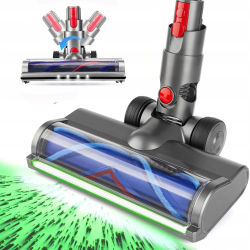 Cabezales de cepillo de repuesto con detección de polvo para aspiradoras Dyson V7, V8, V10, V11, V15, SV10, SV11 y SV16. Los accesorios incluyen una boquilla para suelos y un cepillo turbo para