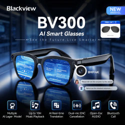 Gafas Inteligentes Blackview BV300 4K con IA, Cambio de Color, Traducción Inteligente, Grabación de Fotos y Vídeos, Resistentes al Agua, Llamadas, Gafas de Sol Inteligentes