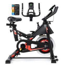 Bicicleta de Ciclismo Indoor KeHot con APP Bluetooth, Bicicleta de Ejercicio con Volante de Inercia de 6KG, Monitor de Ritmo Cardíaco, Capacidad de 150KG, Asiento y Manillar Ajustables para Fitness en